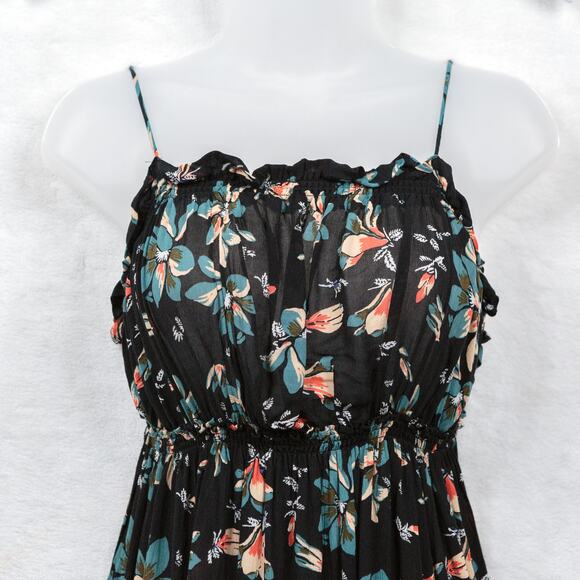 INTIMATELY FREE PEOPLE‎ Jolene Mini Slip Dress Black Floral Dark Romantic Sz M - Picture 5 of 11